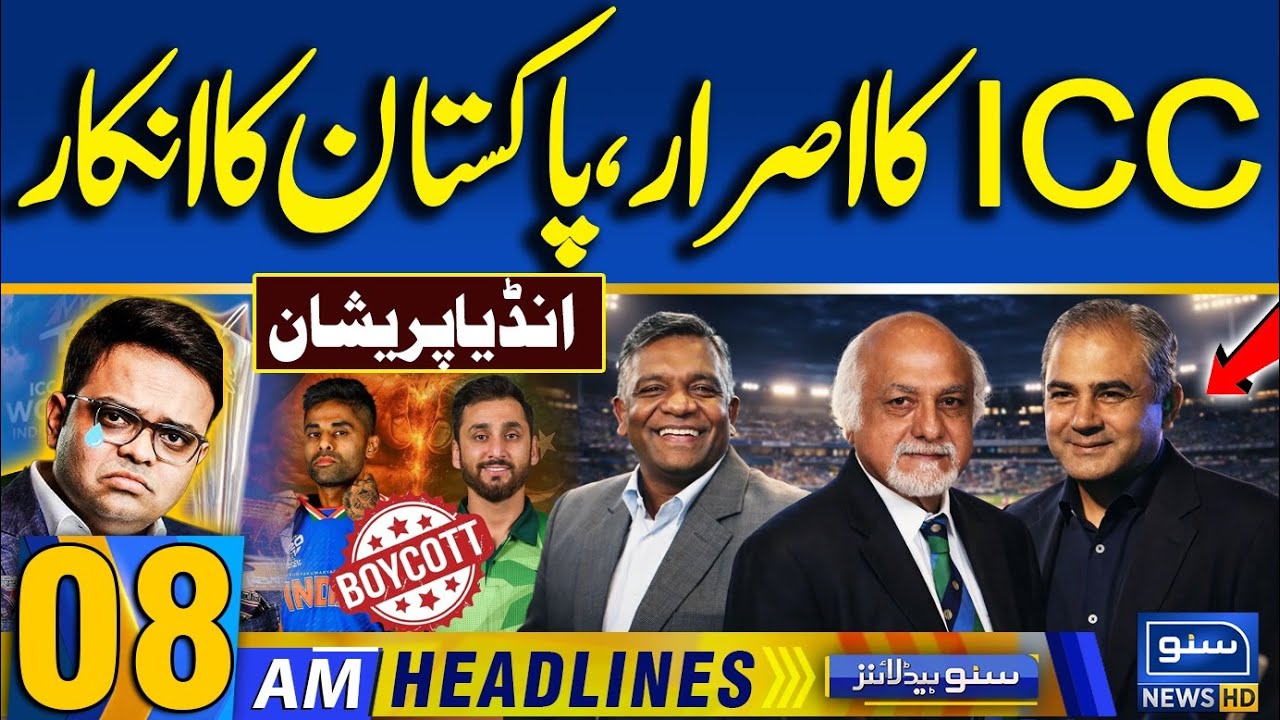 PCB Refuses Pakistan vs India Match Again | ICC in Pressure | India in Tension |8AM Headlines