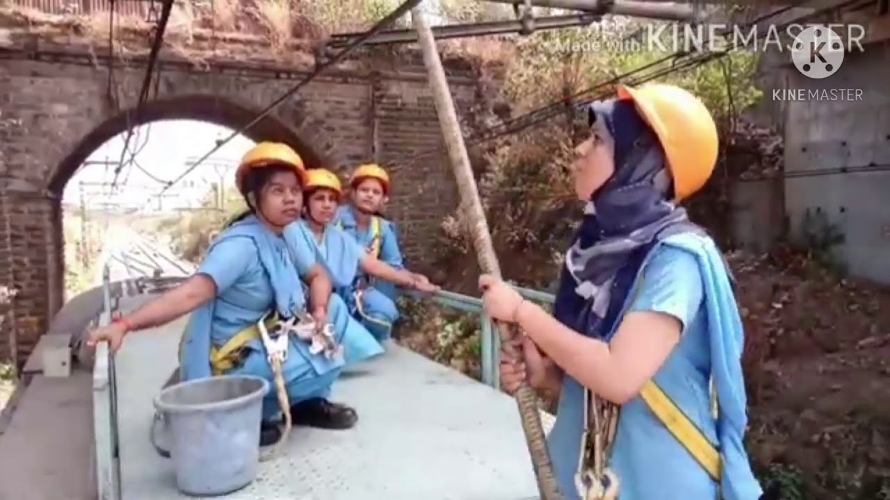Electrical TRD🔥 OHE WORK   in Indian Railway (Women power)