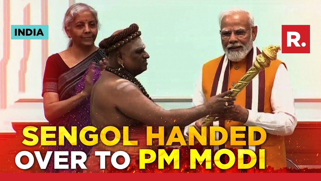 HISTORIC: Sacred Sengol Handed Over To PM Modi Ahead Of Its Installation In New Parliament