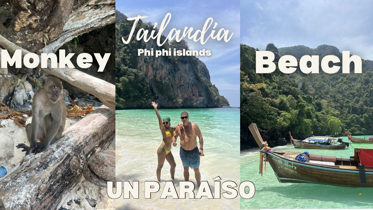 Tailandia, La playa de los monos en Phi Phi 🐒 Monkey Beach es un paraíso de agua turquesa 2do video