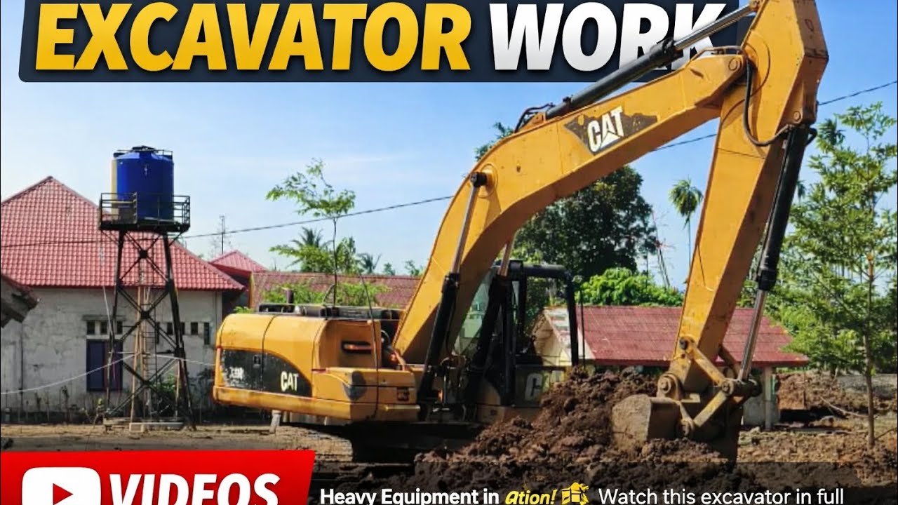 Excavator working right next to a fast-moving river. 