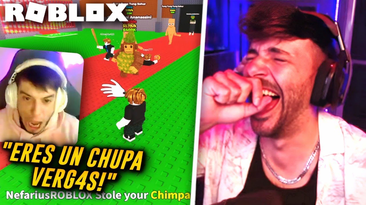 NEXXUZ LLORA de RISA al ver a ALMEJITA AMENAZANDO a un NIÑO en ROBLOX ROBA UN BRAINROT 😆