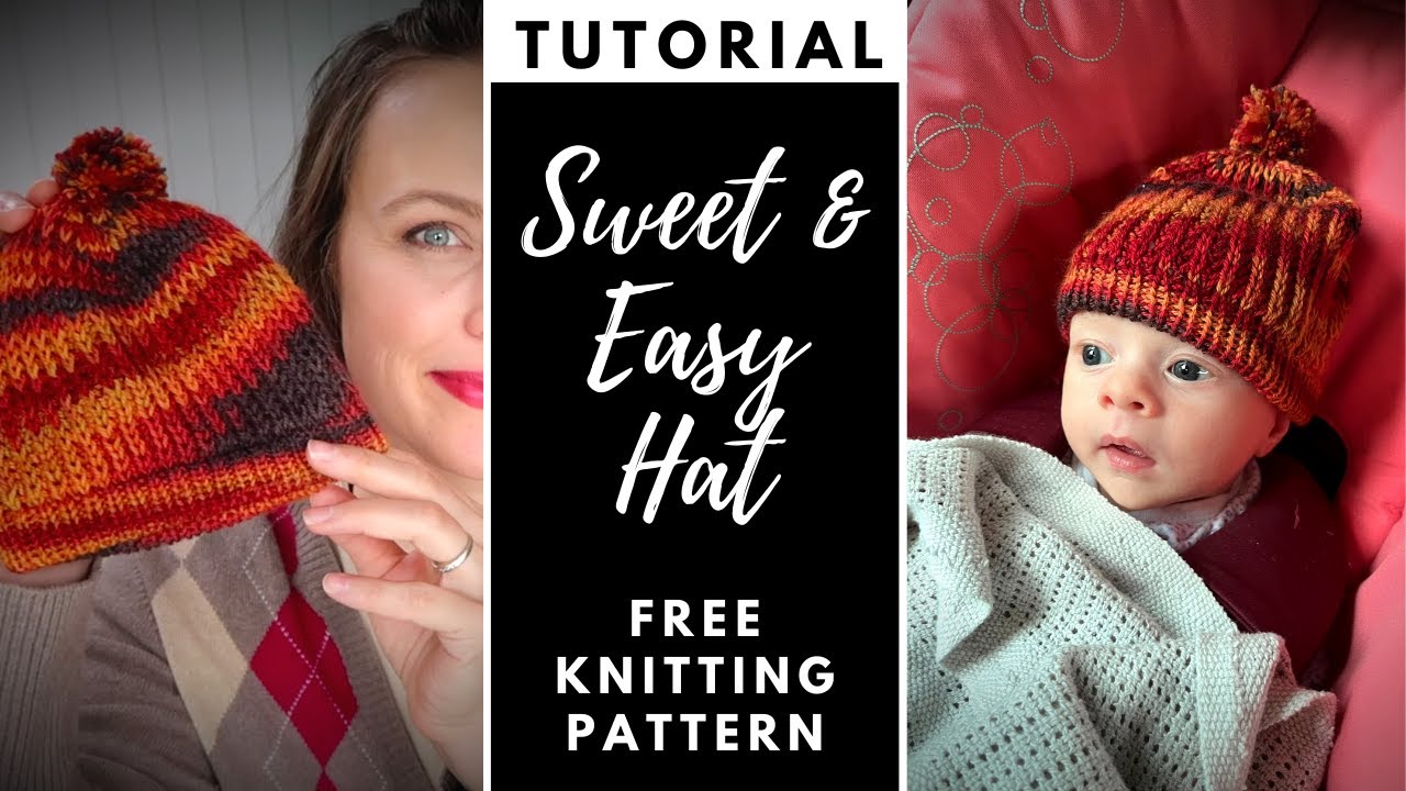 FREE KNITTING PATTERN / Sweet and Easy Hat for fingering weight yarn // BABY KNITS // TUTORIAL