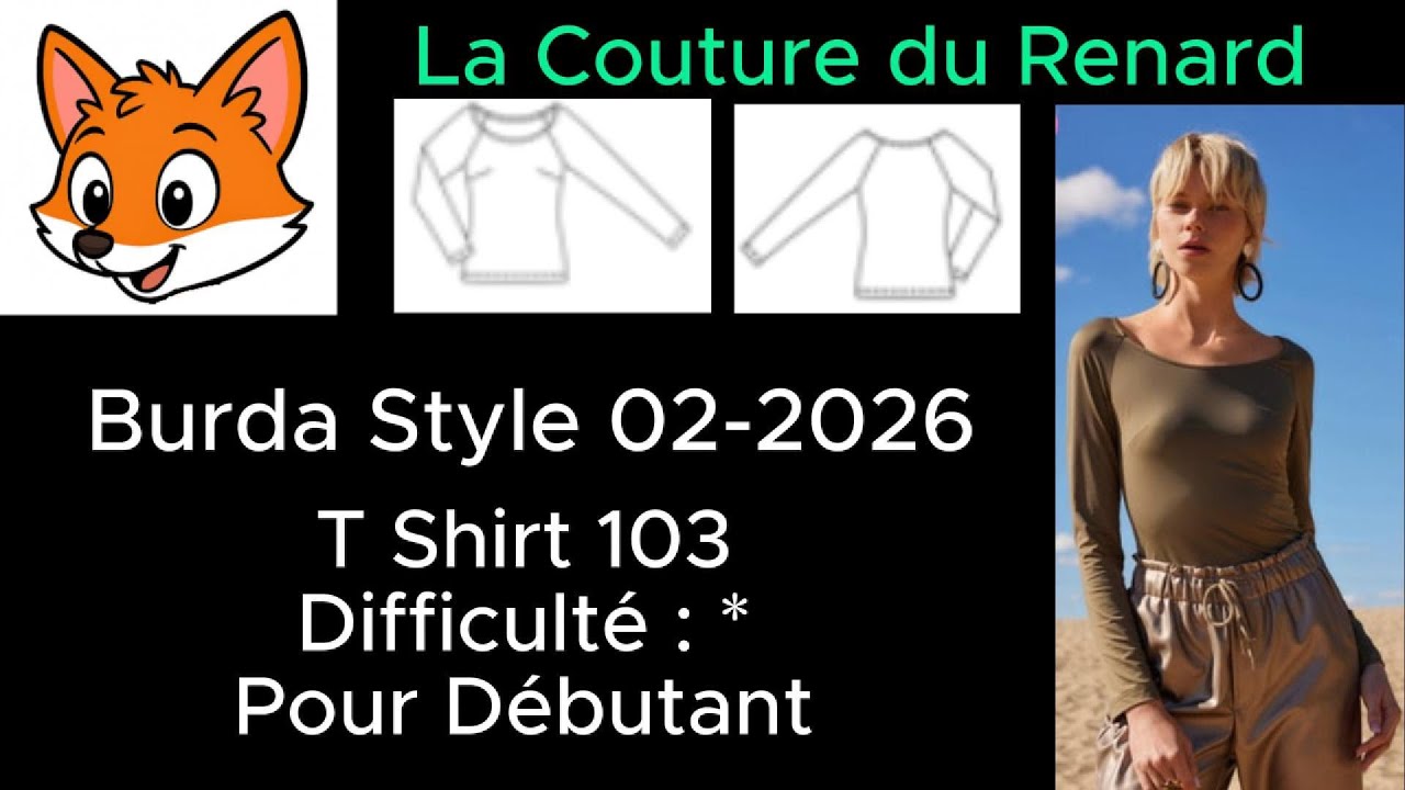 Tuto couture facile : coudre un t-shirt manches longues -Burda Style 02- 2026 #débutant #couture