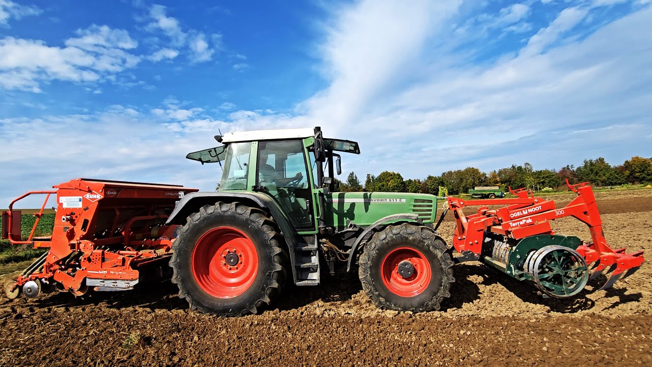 Spezialist Fendt Favorit 511 C Turboshift beim säen mit Kuhn Integra 3003 + Vogel&Noot TerraPak 300!