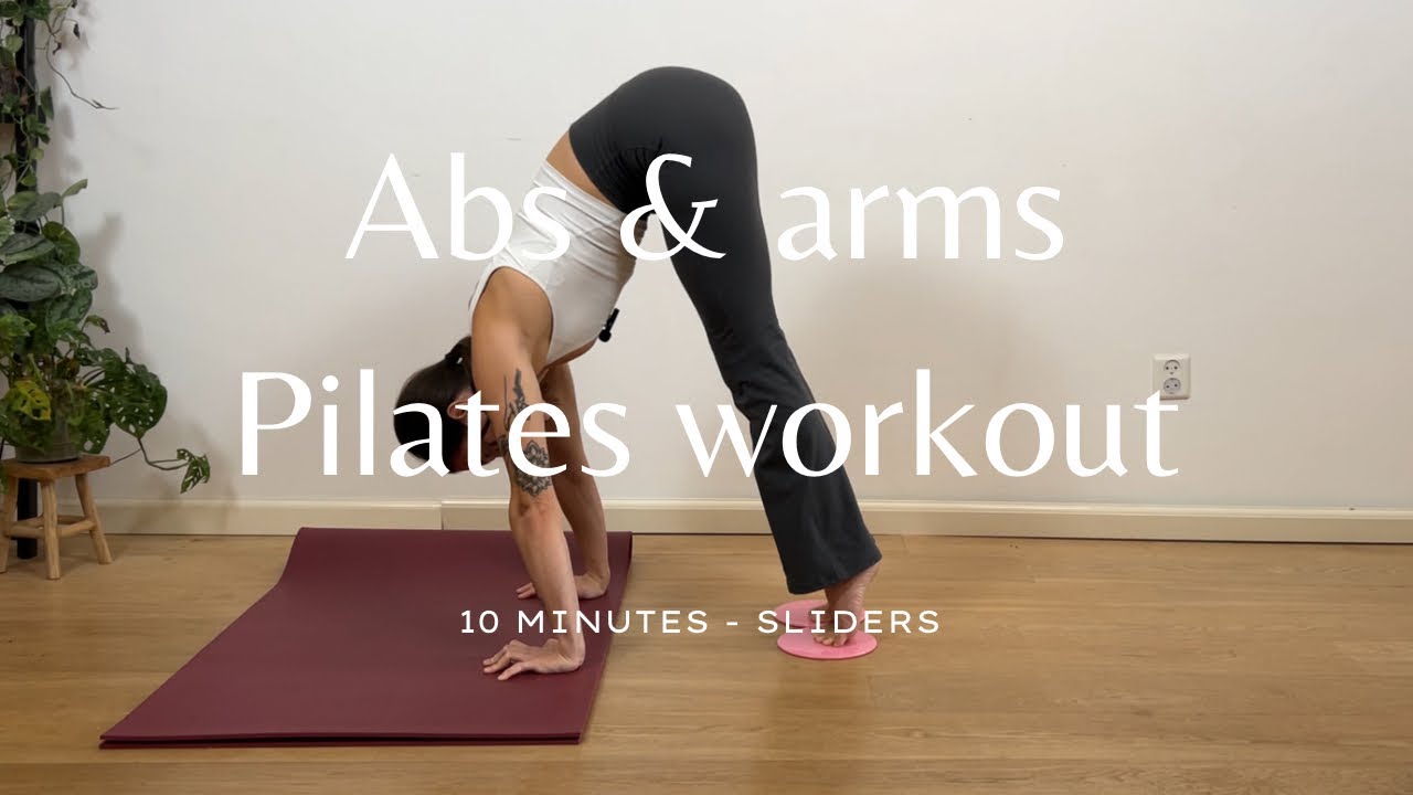 10 минут пилатеса: пресс и руки с использованием слайдеров | Средний/продвинутый уровень, трениро...