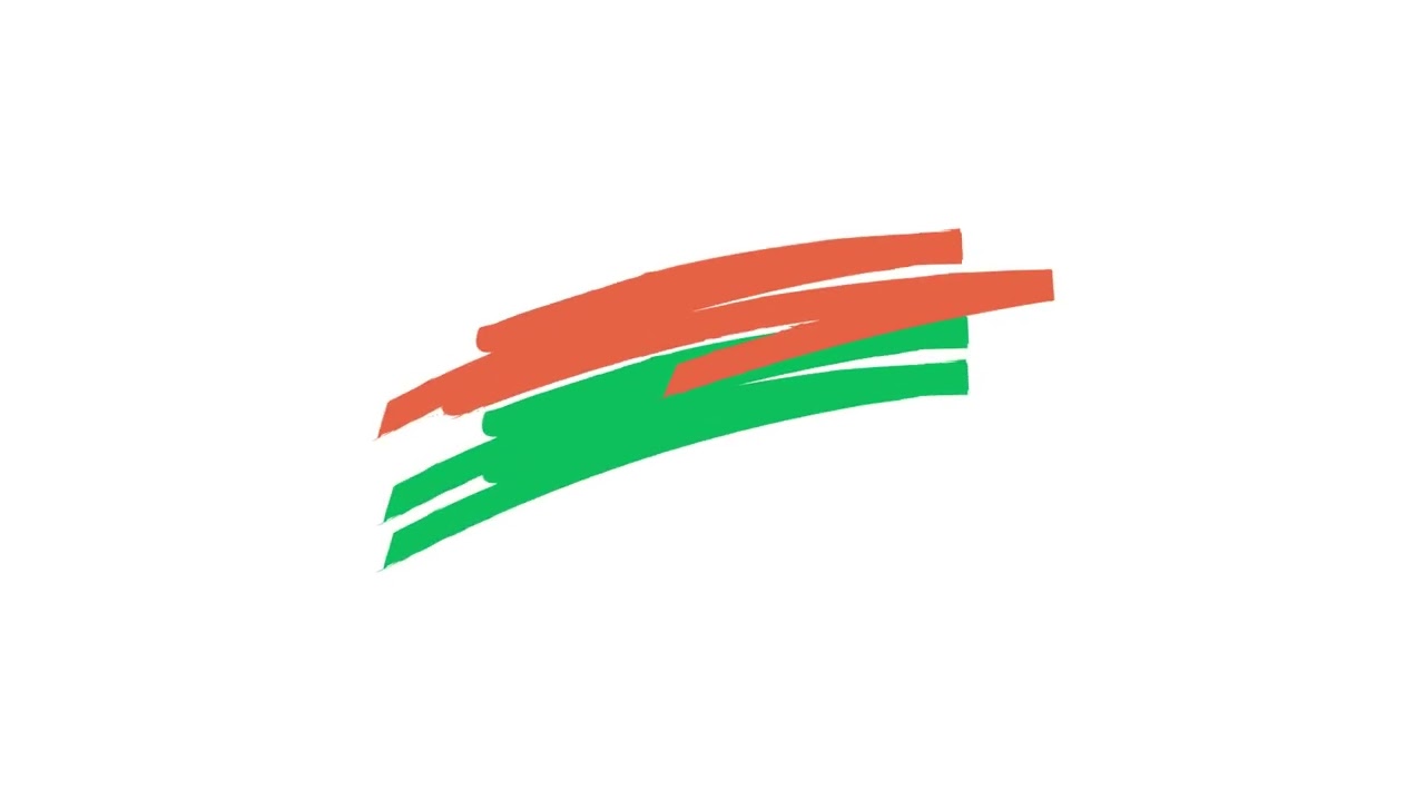 Creative Tricolor Brush Stroke Graphic Using Saffron White and Green Animation | White Screen