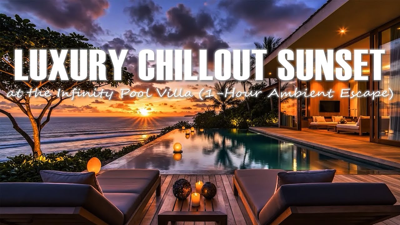 Luxury Chillout | Sunset at the Infinity Pool Villa (1-Hour Ambient Escape)