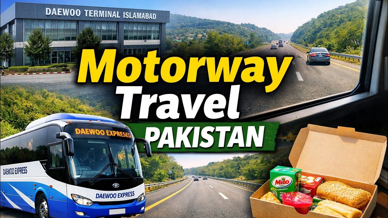 Motorway Bus Journey Pakistan | Silent Travel Vlog | Daewoo Express