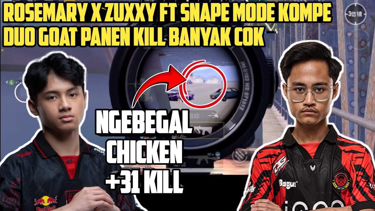 AE ROSEMARY X BTR ZUXXY FT SNAPE MODE KOMPE‼️ KEJAR KEJARAN KILL DI ULTIMATE ROYALE - PUBG MOBILE