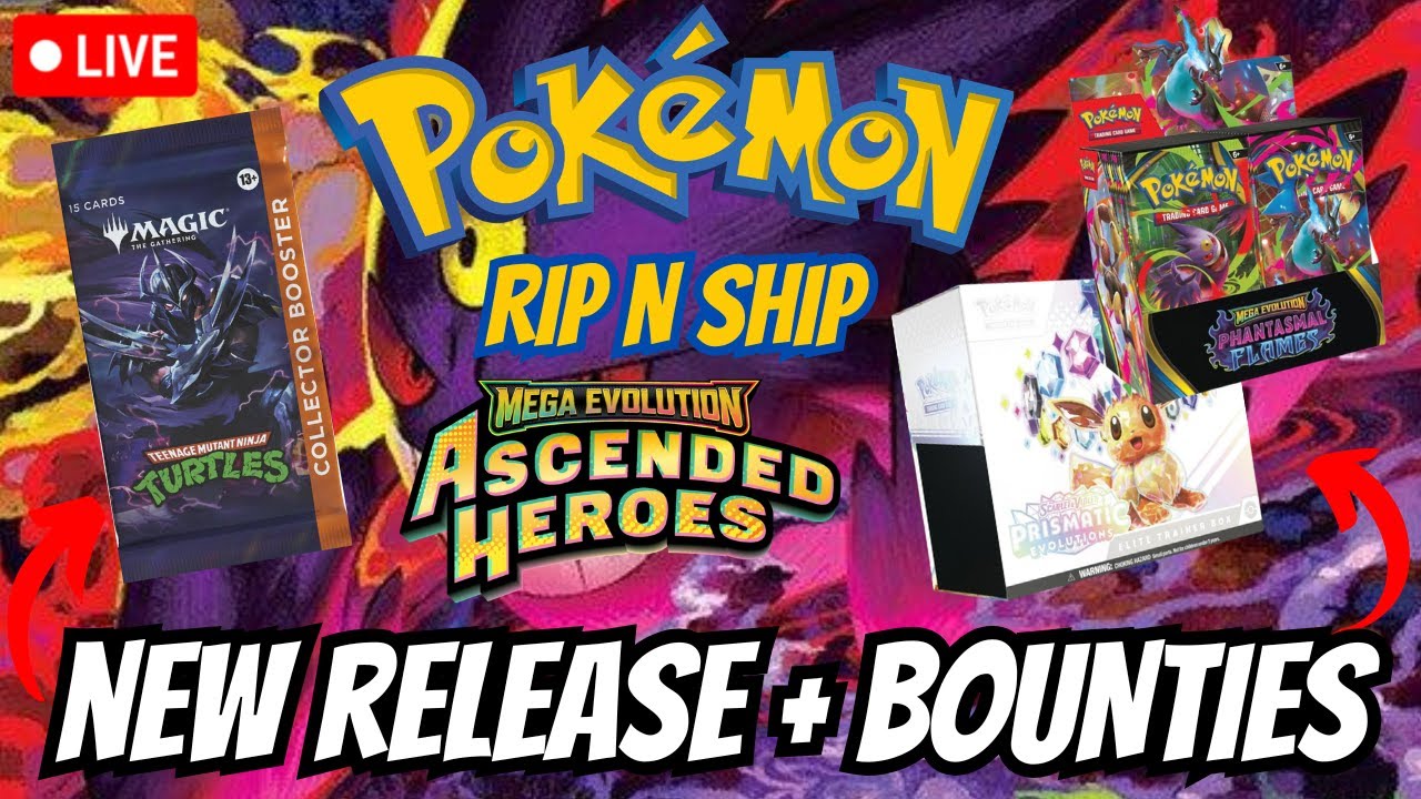 LIVE Pokemon RIP N SHIP! Ninja Turtles Release + Booster Box Bounty!