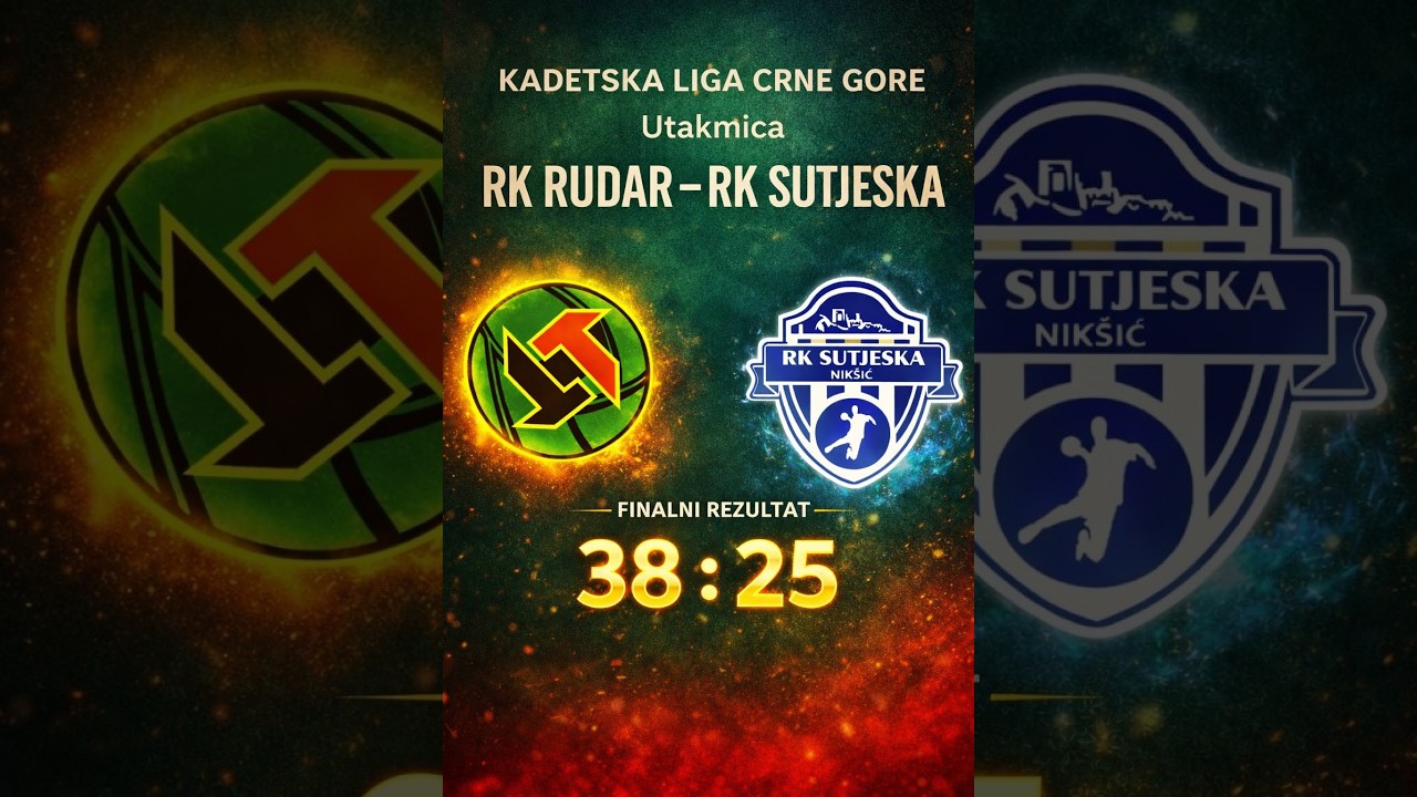 kadeti ORK Rudar - RK Sutjeska  38 : 25 (15 : 11) DRUGO POLUVRIJEME