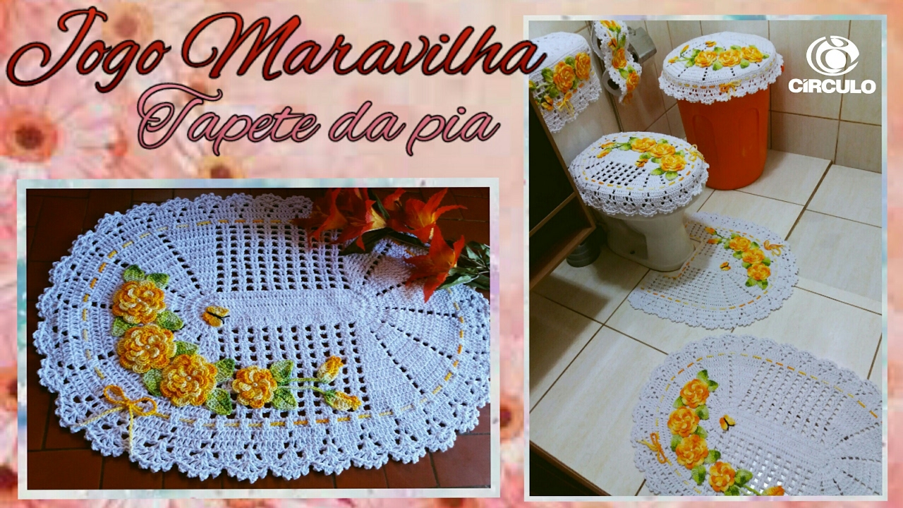 🌷Tapete Maravilha Em Crochê / jogo de banheiro. Por Vanessa Marcondes .