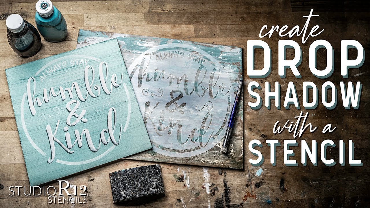 Paint a Perfect Drop Shadow with a Stencil by StudioR12 | Wooden Sign Ideas | Drop Shadow Letters