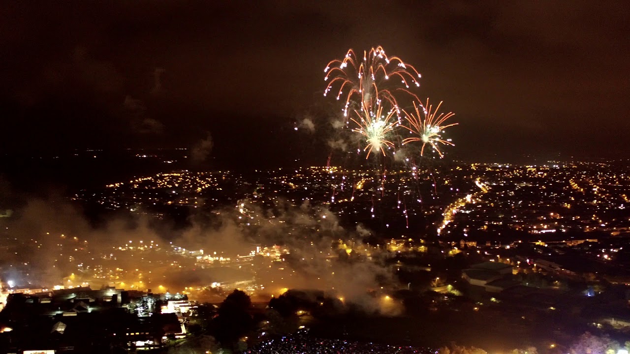 Tamworth Firework display 2019. Drone footage