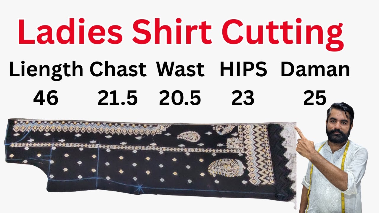 Ladies Shirt Cutting and Stitching | Easy Shirt Cutting for Beginners | Perfect Size Cutting Tips
