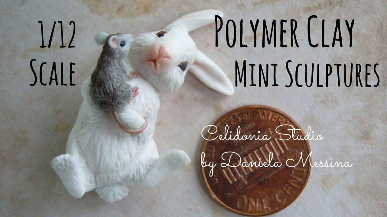 My Mini Sculptures for the Dollhouse Fair: Rabbits and other Creatures Sculpted from Polymer Clay