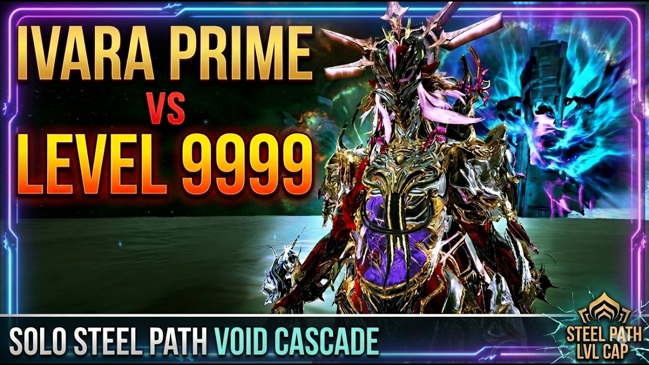 [#Warframe] Ivara prime Solo Steel Path Fissure Cascade vs Level 9999