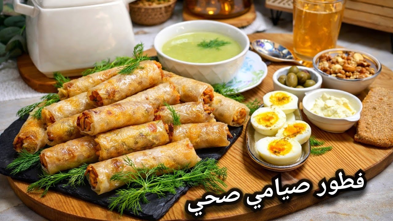 ✨مملحات صحية مقرمشين بحشوة بنينة👌اسهل منهم ما كاين بدون عجن ولا قلي 😋 مع شوربة كريمية بدون كريمة 