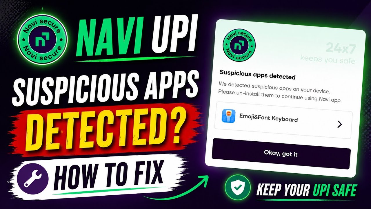 How to fix Navi Suspicious apps detected problem | Navi app Suspicious apps detected problem solve 