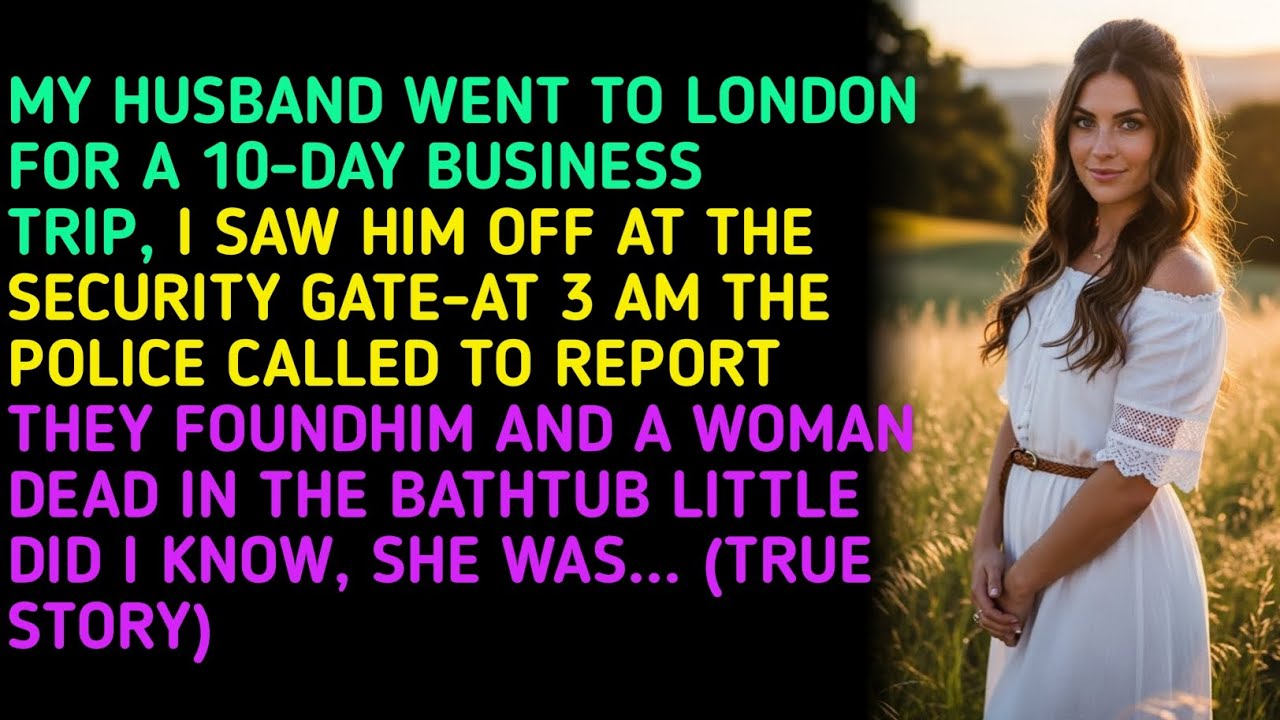 MY HUSBAND WENT TO LONDON FOR A 10-DAY BUSINESS TRIP, I SAW HIM OFF AT THE SECURITY GATE-AT 3 AM ...