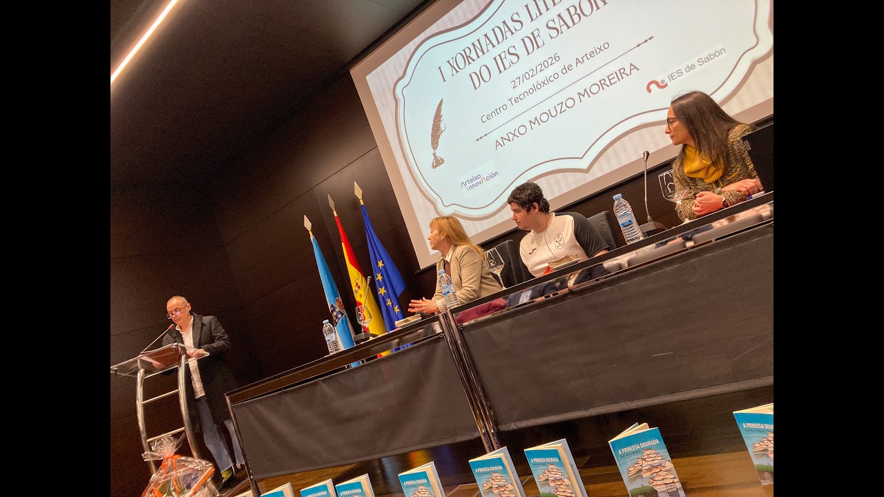 I Xornadas Literarias: Anxo Mouzo (escritor), Sonia Vivero ( Dinamizadora actividades culturais)