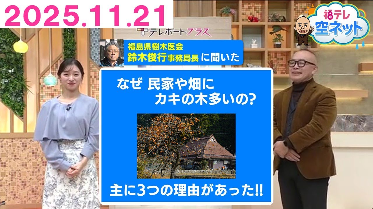 【クマ目撃情報で気付いた！柿の木多くない！？】福テレ空ネット（2025年11月21日放送)