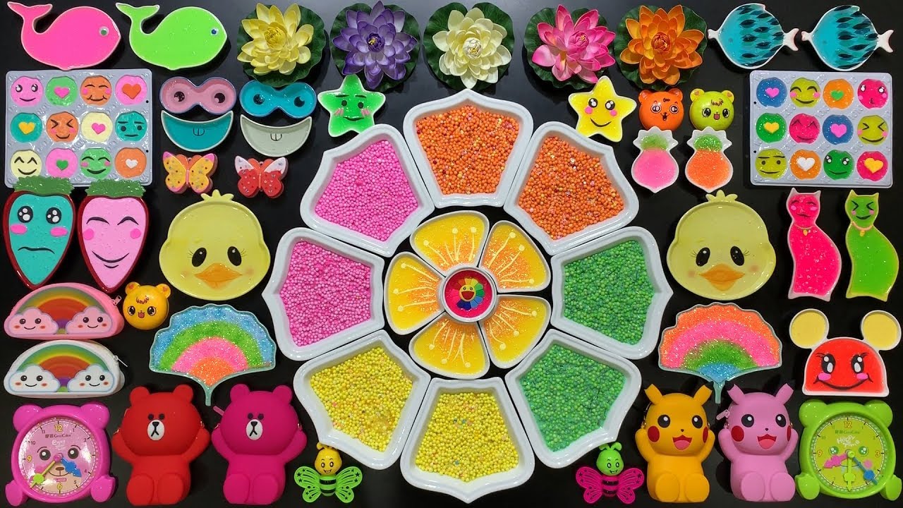 Festival of Colors !! Mixing Random Things Into Slime !! Satisfying Slime Smoothie #784