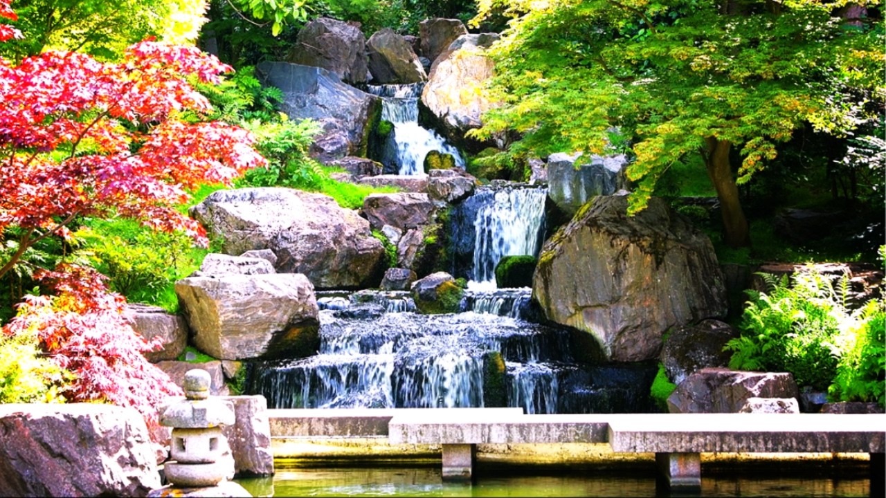 Calm Japanese Garden Waterfall – 4 Hours of Peaceful Nature Ambience (No Music)