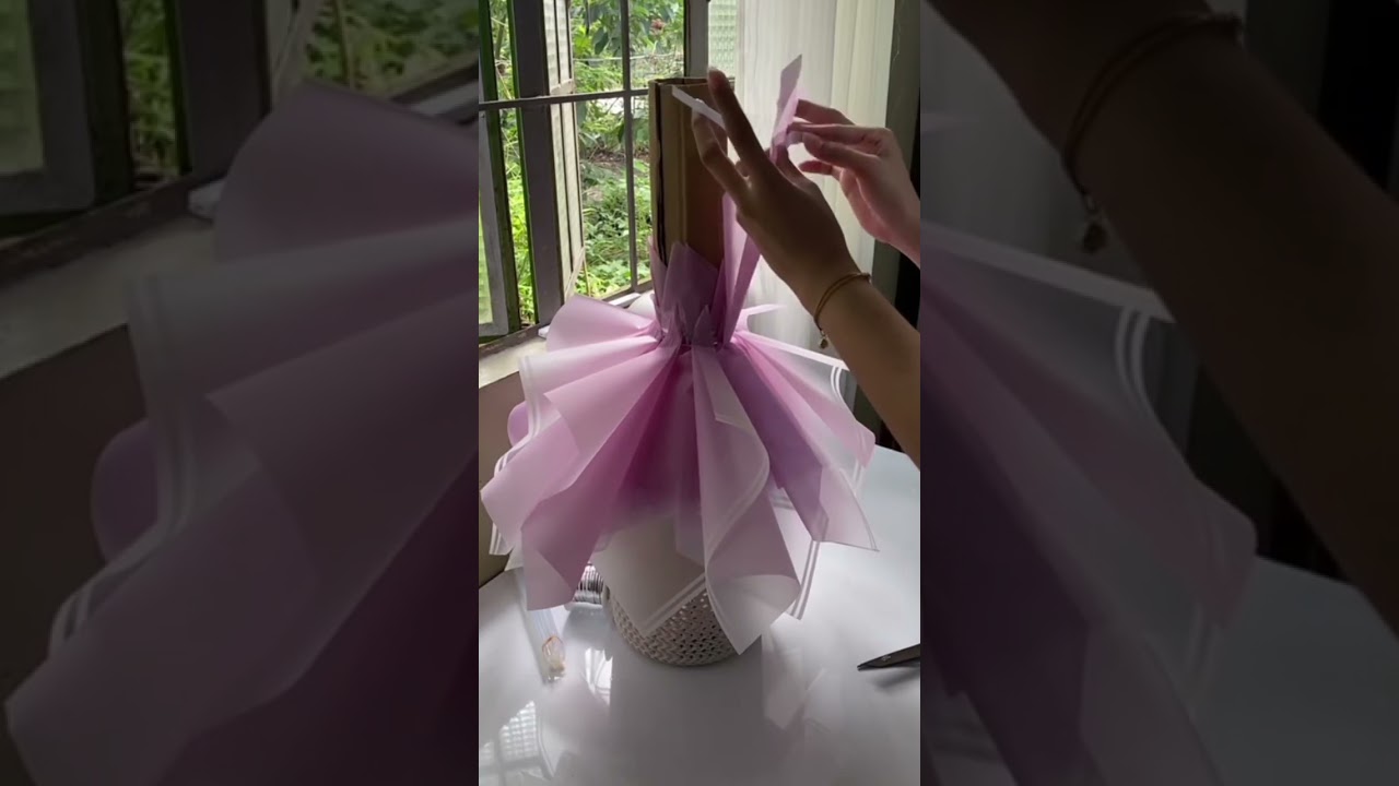 how to wrap a ribbon rose's bouquet!💜|Easy wrapping tutorial| |craft|#bouquetmasterfloweshopph#craft
