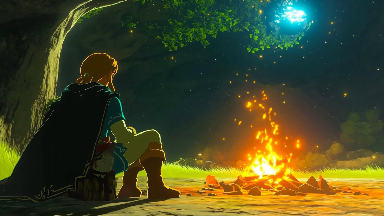 Dreamy Relaxing Zelda Lofi Music at the Bonfire to Work / Relax and Study