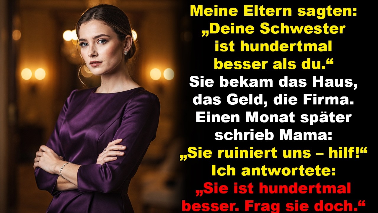 Meine Eltern gaben meiner Schwester Haus, Firma und Millionen, einen Monat später bereuten sie alles
