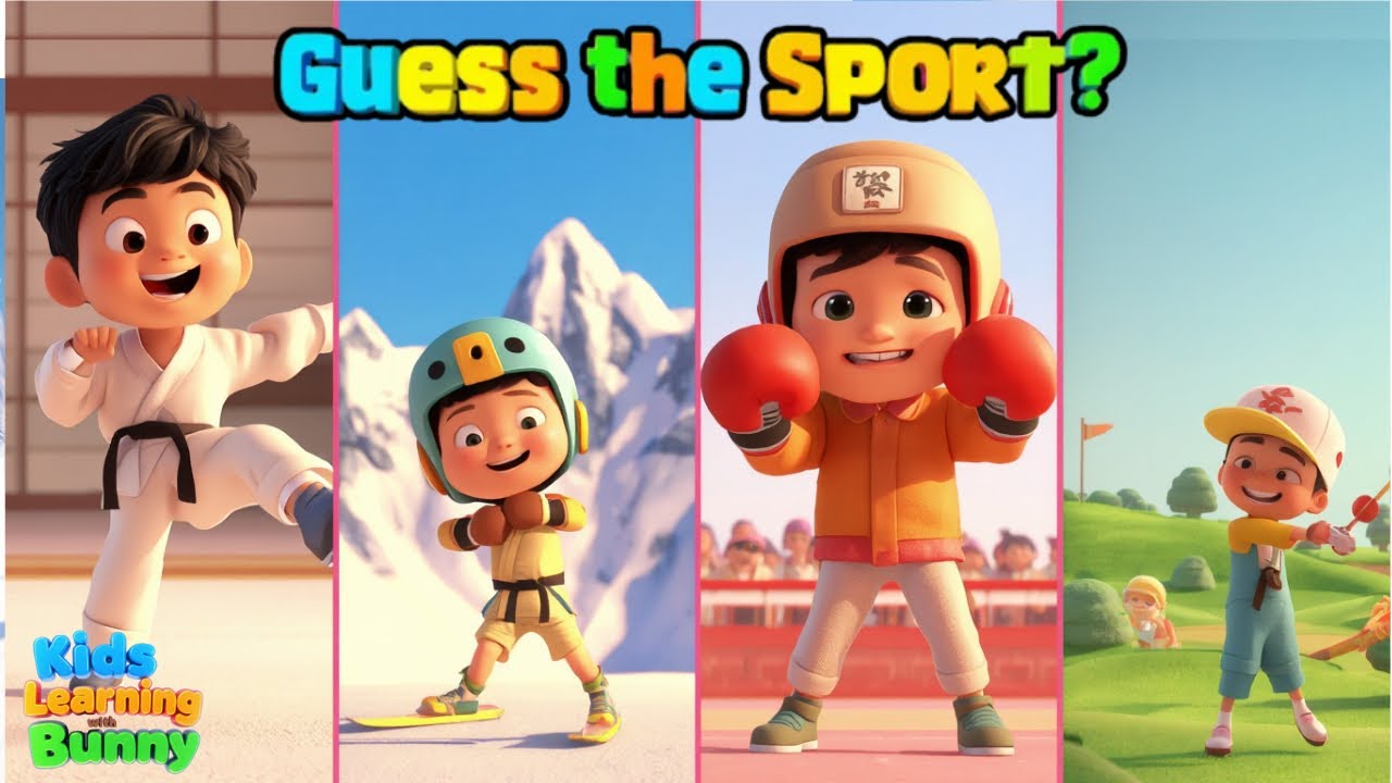 Guess Sports 🏀⚽ | Learn Sports Names & Pronunciation for Preschool | Kids Learning With Bunny