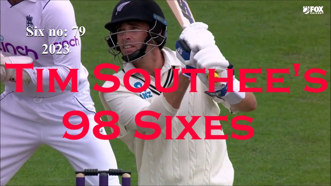 (Nearly) All of Tim Southee's 98 test sixes