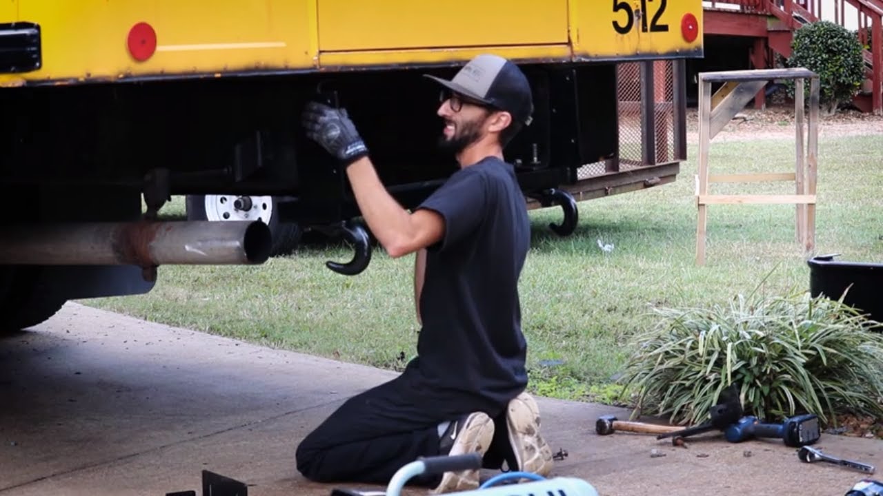Installing a New Rear Bumper on our School Bus // Skoolie Conversion