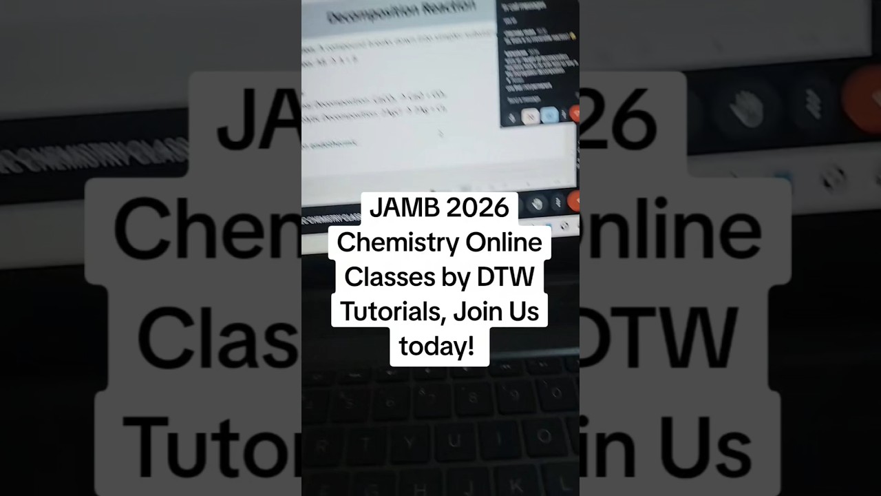 Онлайн-курсы по химии JAMB 2026 от DTW Tutorials. Присоединяйтесь к нам сегодня! #jamb #dtwtutori...