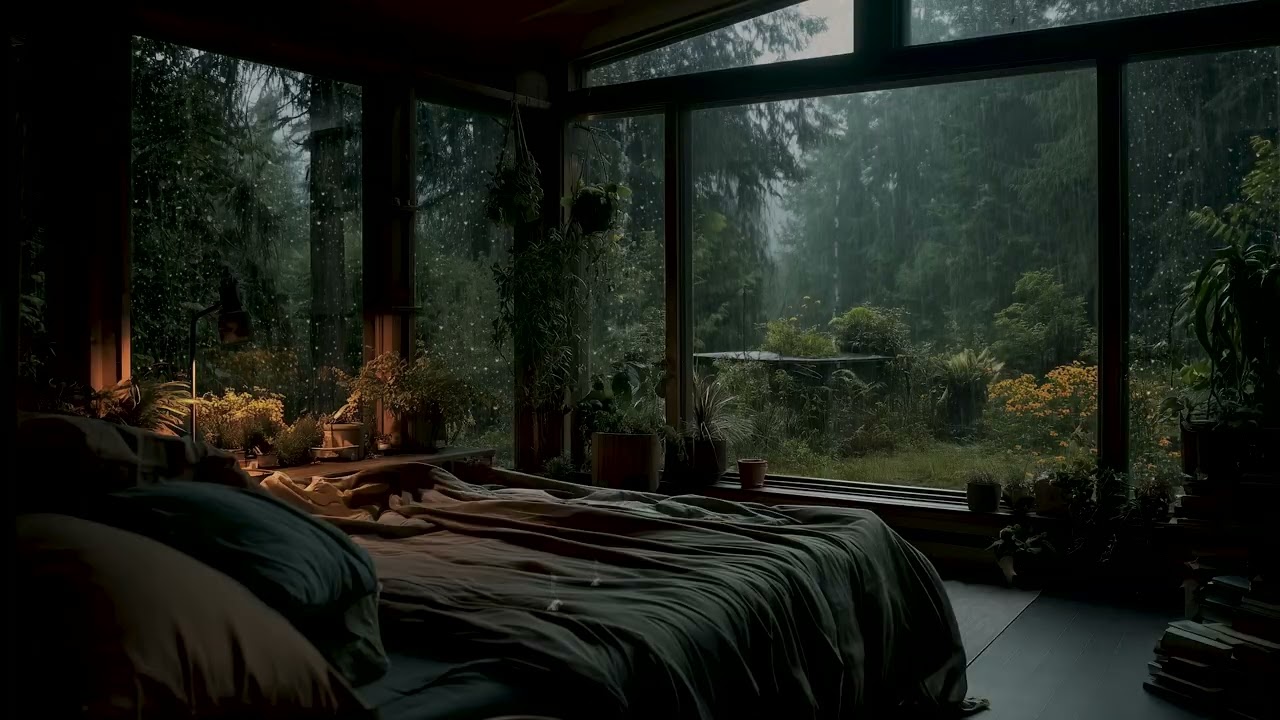 Deep Sleep Forest Rain Sounds at Night | Calm Nature Ambience