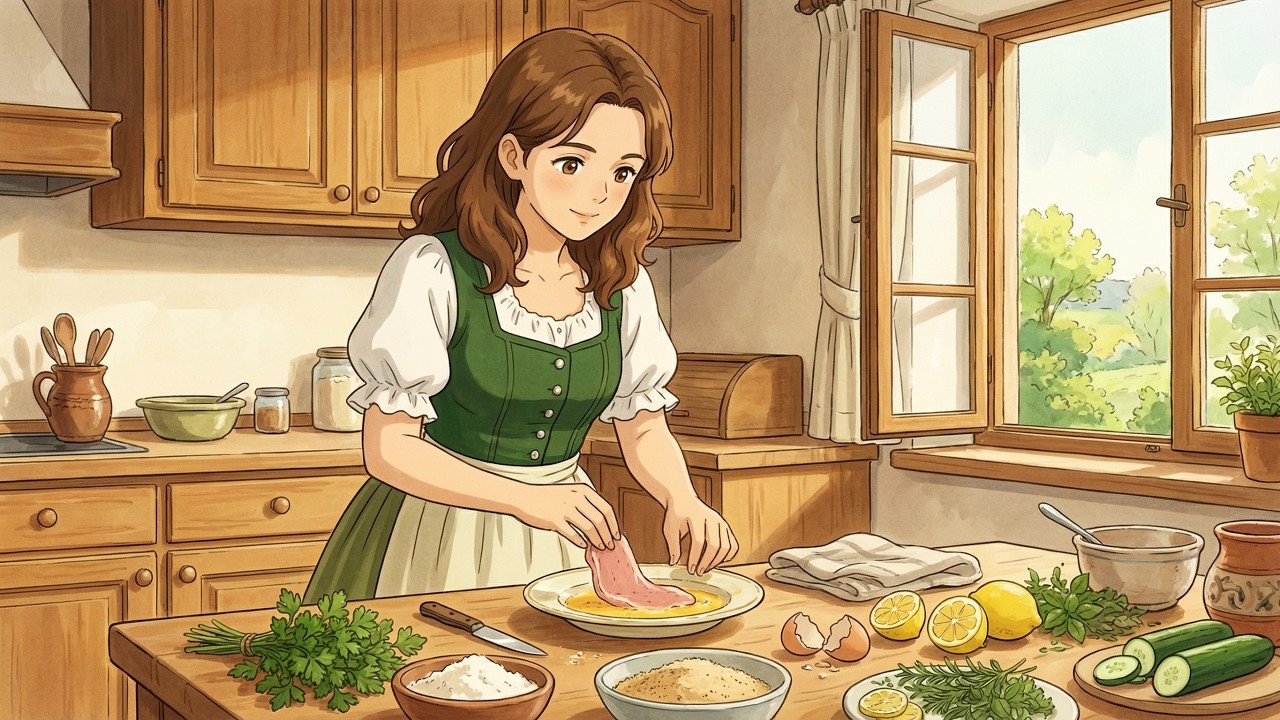 🇦🇹 Austria - Wiener Schnitzel and Pressed Flower Countryside Art | Ghibli Slow Living
