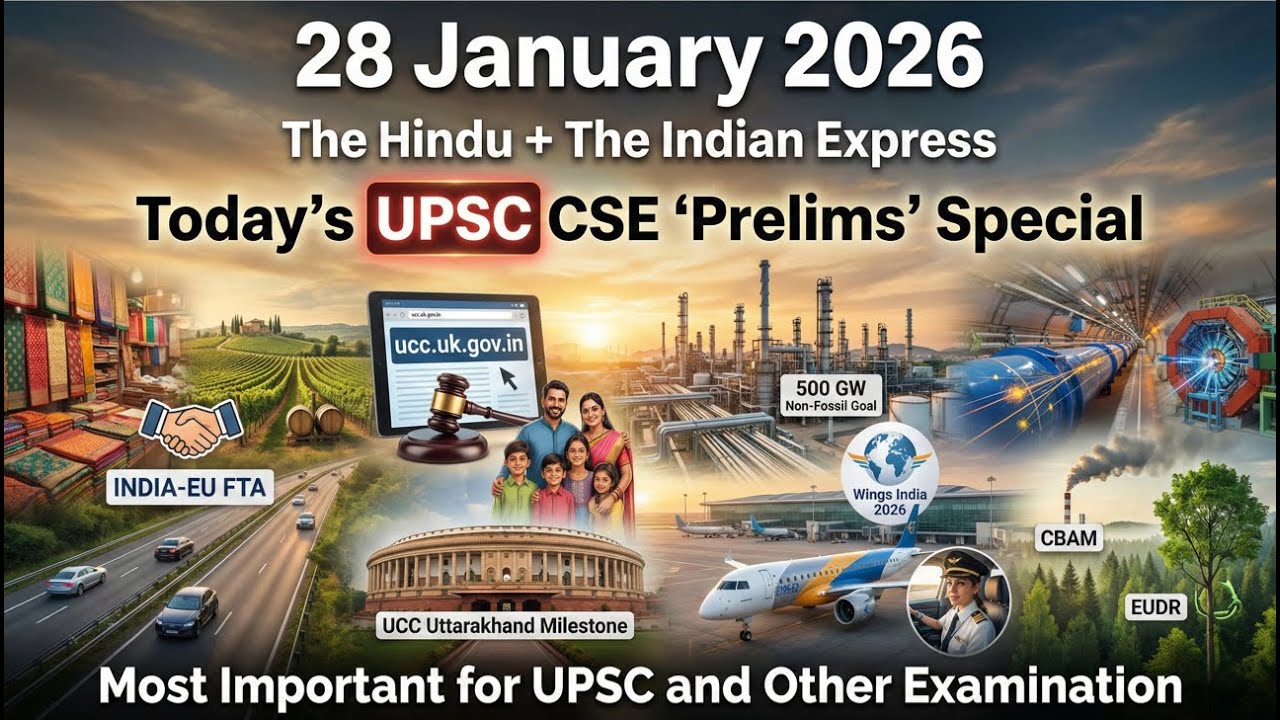 UPSC - Prelims | Rapid-Fire Facts & High-Yield Data (Jan 28, 2026)