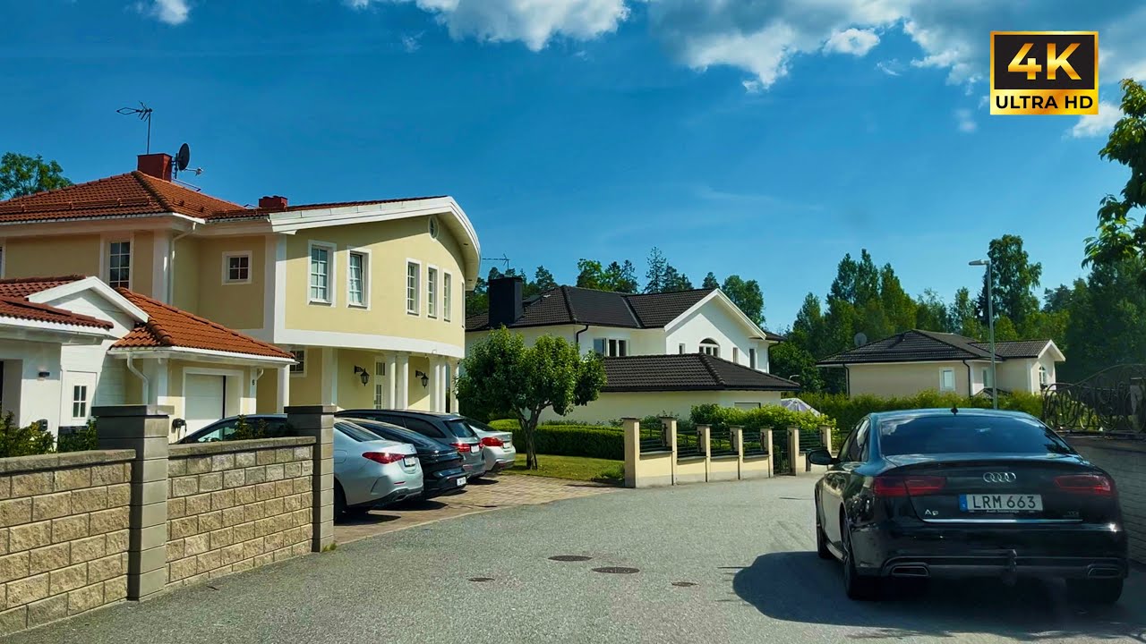 Driving around luxury area in Sweden | 4k Driving tour in Södertälje | Sweden Stockholm Södertälje 
