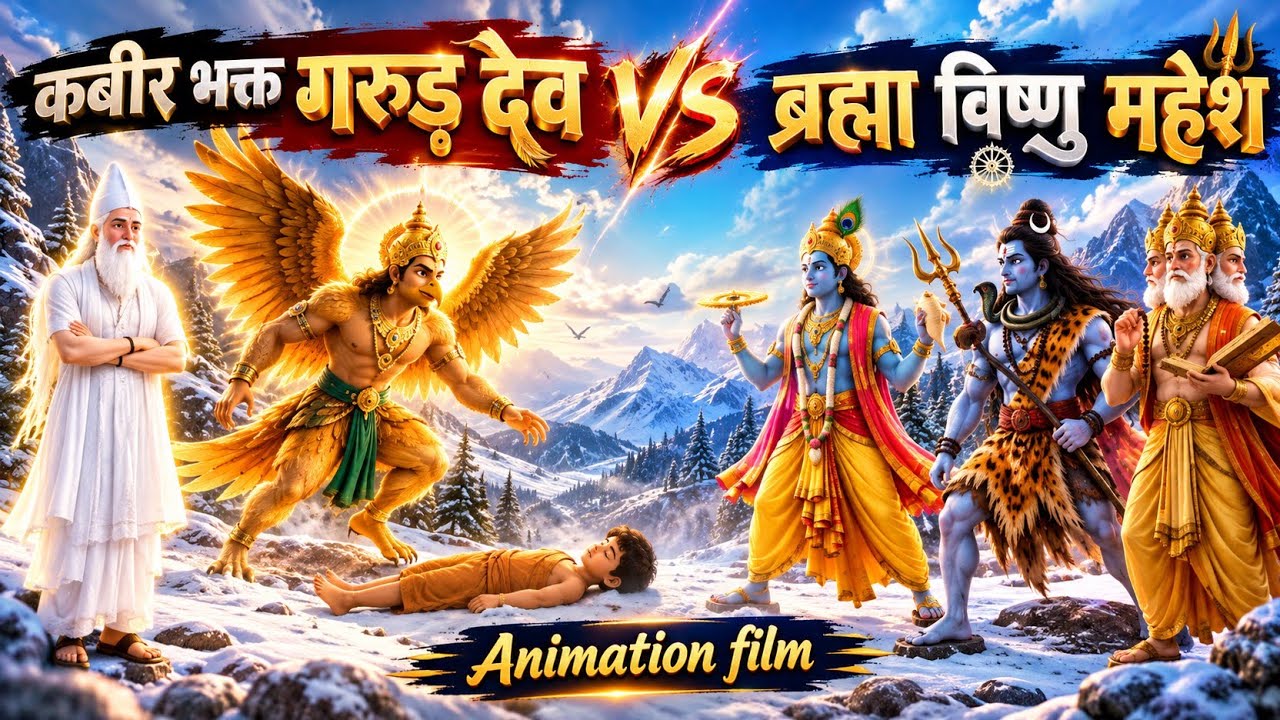 कबीर भक्त गरुड़ देव और ब्रह्मा- विष्णु- महेश | Kabir Saheb 2d Animation | Dharti Upar Swarg