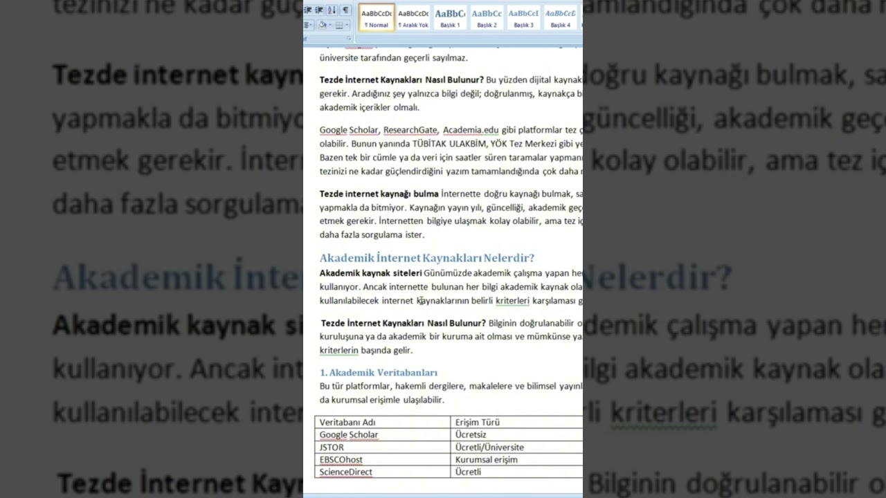 tezde internet kaynakları nasıl bulunur