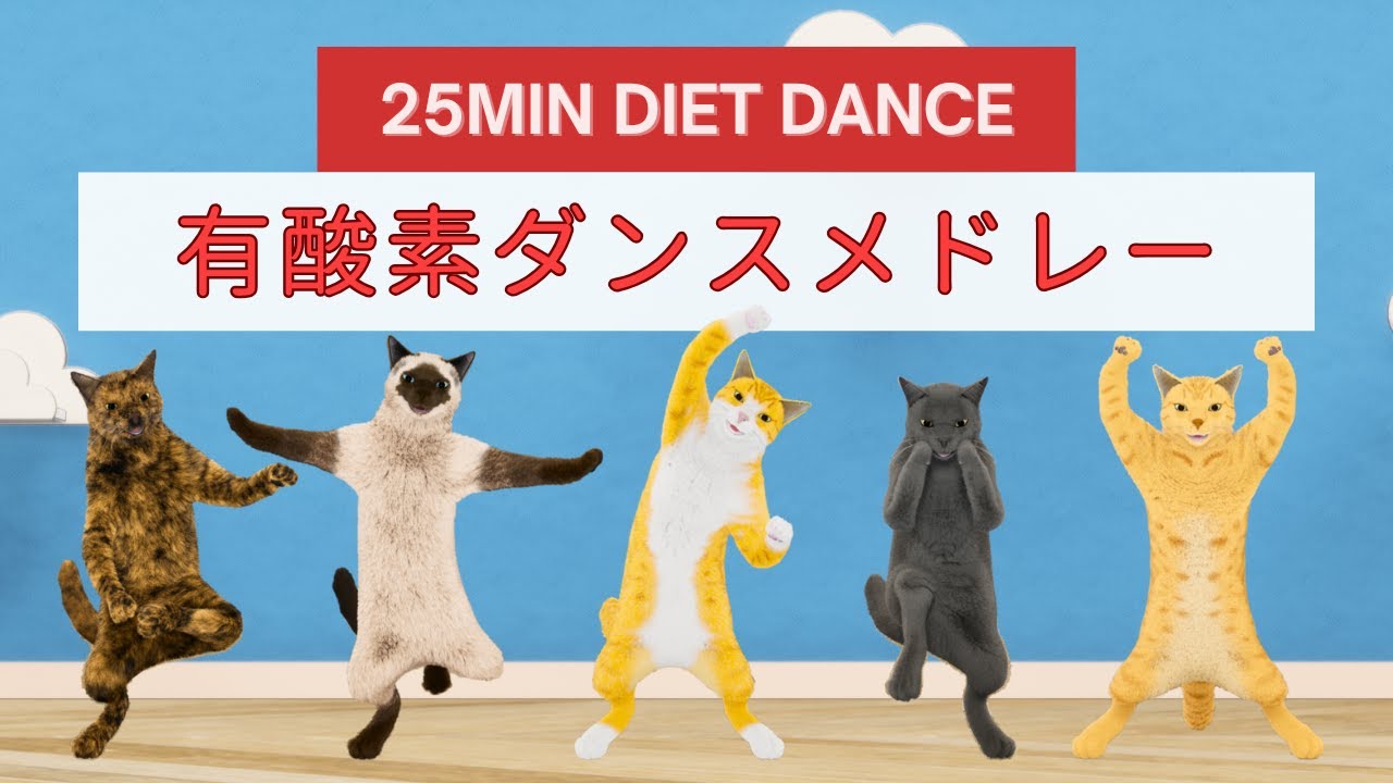 しっかり追い込む！25分有酸素ダンスメドレー😸