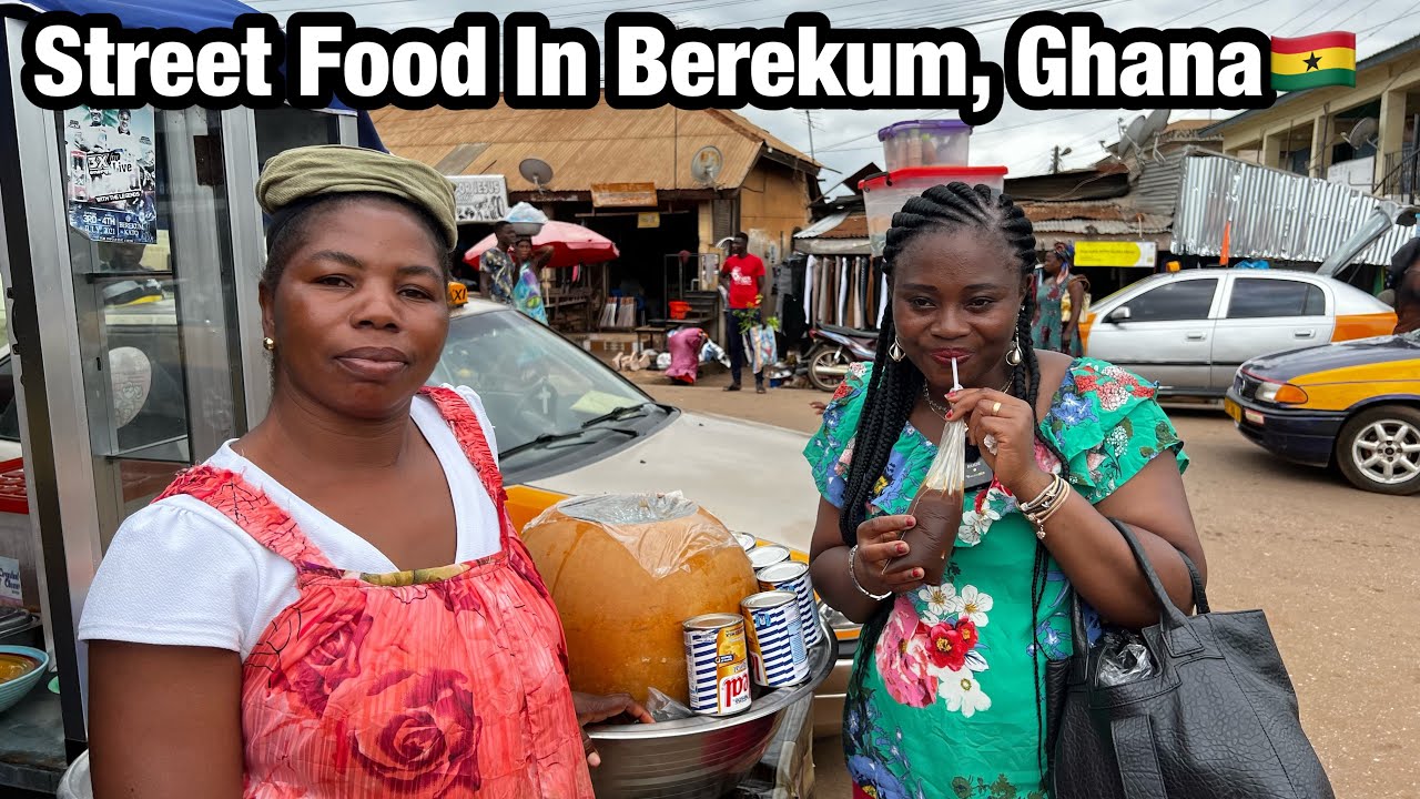 Street Food In Berekum, Ghana || All You Can Eat In The Streets Of Berekum🇬🇭