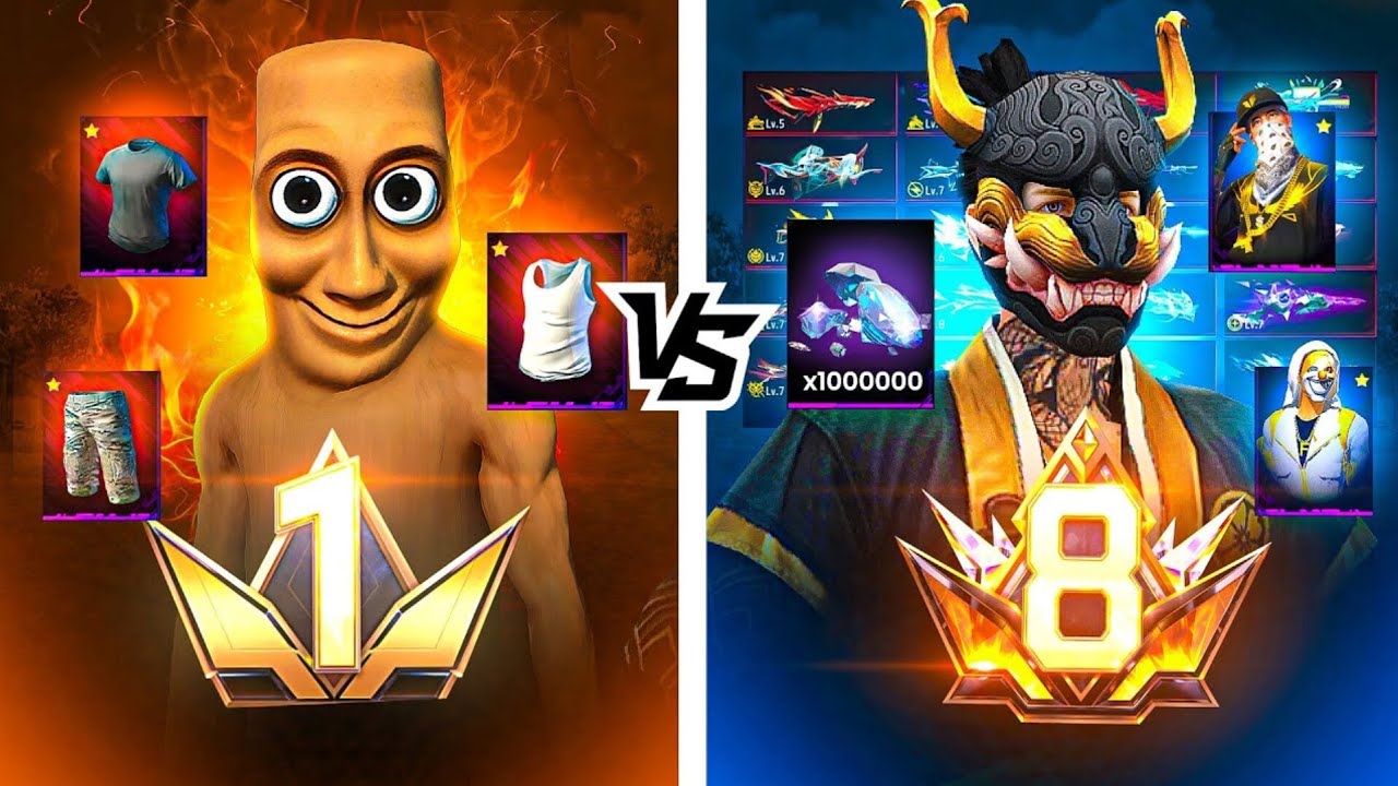 🔥PRIME Lvl 1 ID vs PRIME Lvl 8 ID 😲 ₹10,00,000 Free Fire Collection | Tomie