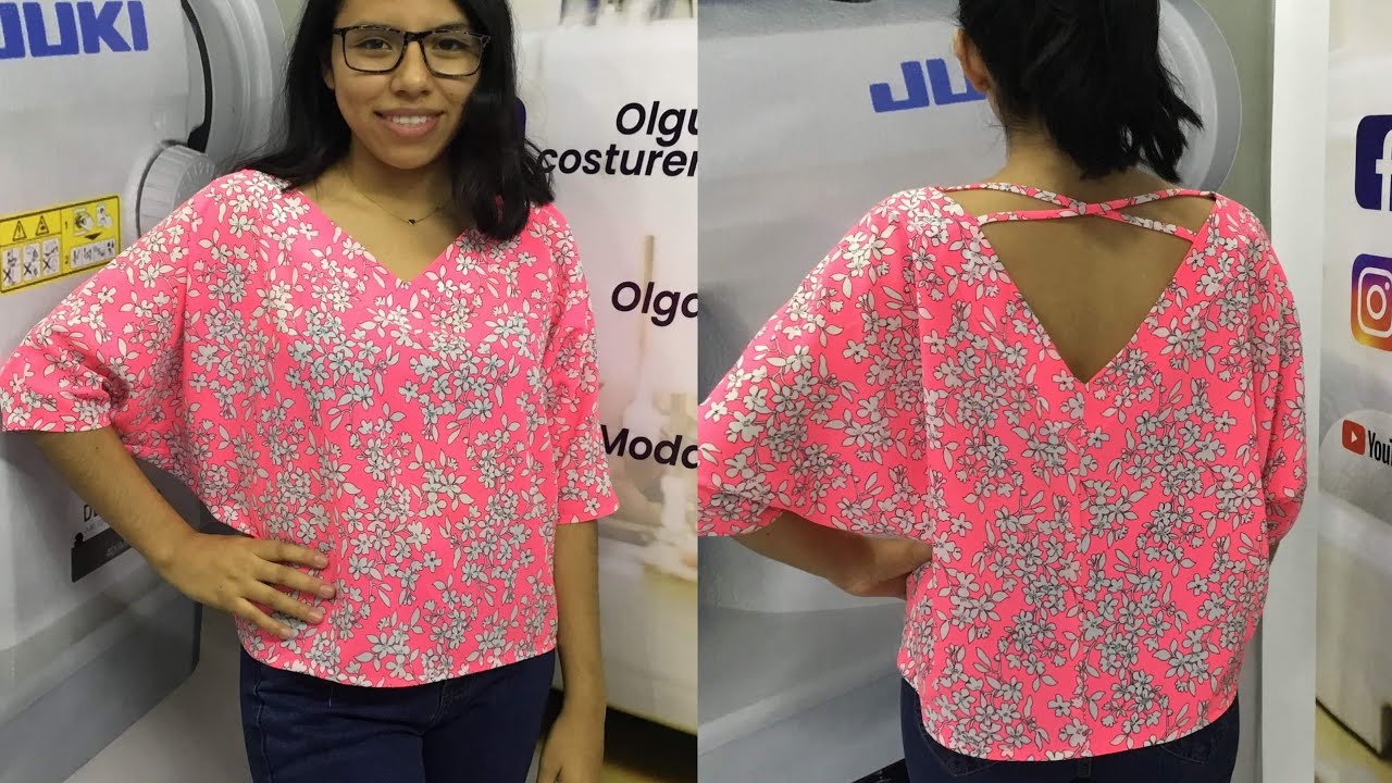 CÓMO HACER EL  PATRONAJE Y CONFECCION DE BLUSA CON MANGA KIMONO.