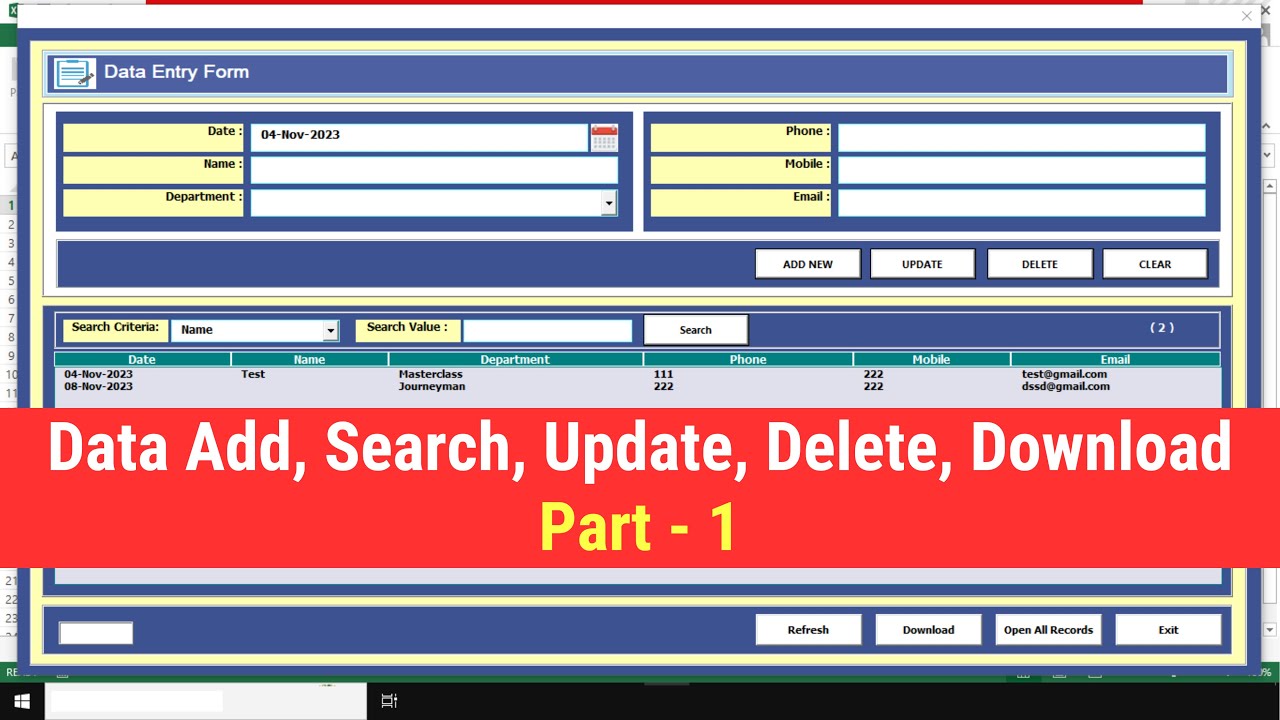 Creating Advanced Excel User Form Step by Step with Excel VBA - Part 1