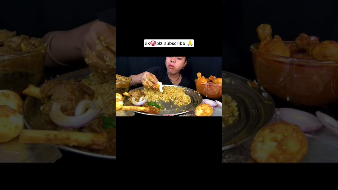ASMR: EATING SPICY MUTTON CURRY🔥 BASMATI RICE || 