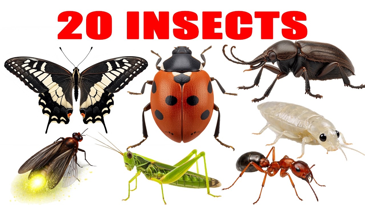 20 Insects for Kids | Learn Bug Names in English🐞fun & Education