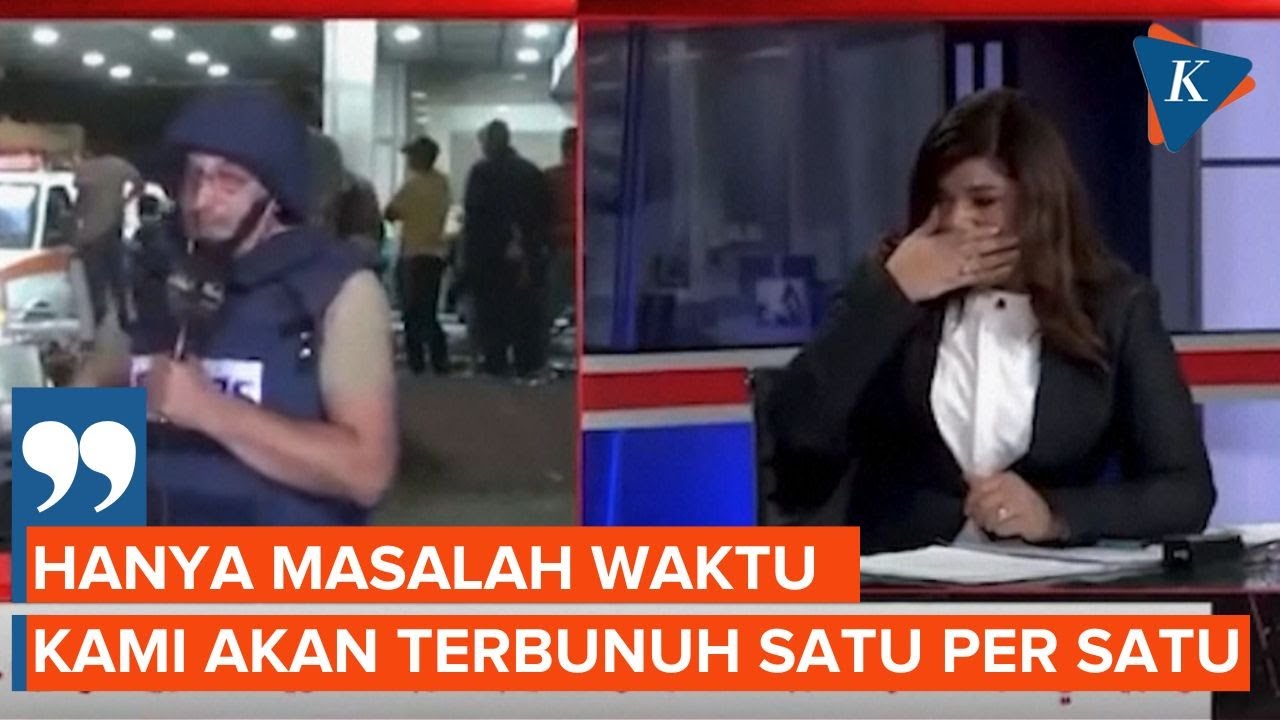 Tangis Kepasrahan Jurnalis TV di Palestina saat Ulas Situasi di Gaza